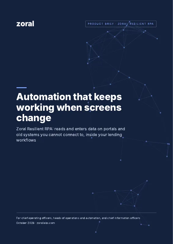 Cover of the Zoral Resilient RPA product brief